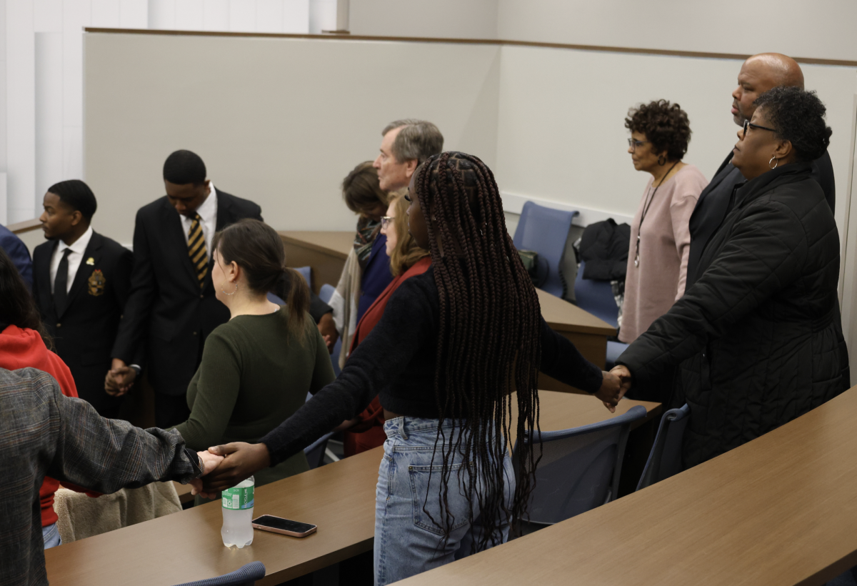 Students, faculty and other SMU community members gathered in the Hughes Trigg chambers to celebrate the legacy of Martin Luther King Jr.